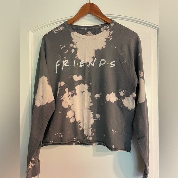 FRIENDS Tops - Friends Logo Bleach Tie-Dye Sweatshirt Size M